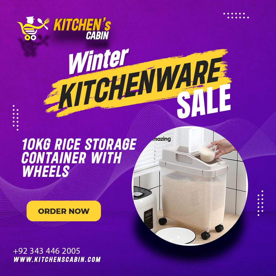 10Kg Rice Storage Container With Wheels, bedroom, wheel, kitchen, 10Kg Rice  Storage Container With Wheels Price: 3399/- To place an order Visit-->   #discount #household #kitchen #bedroom #rice